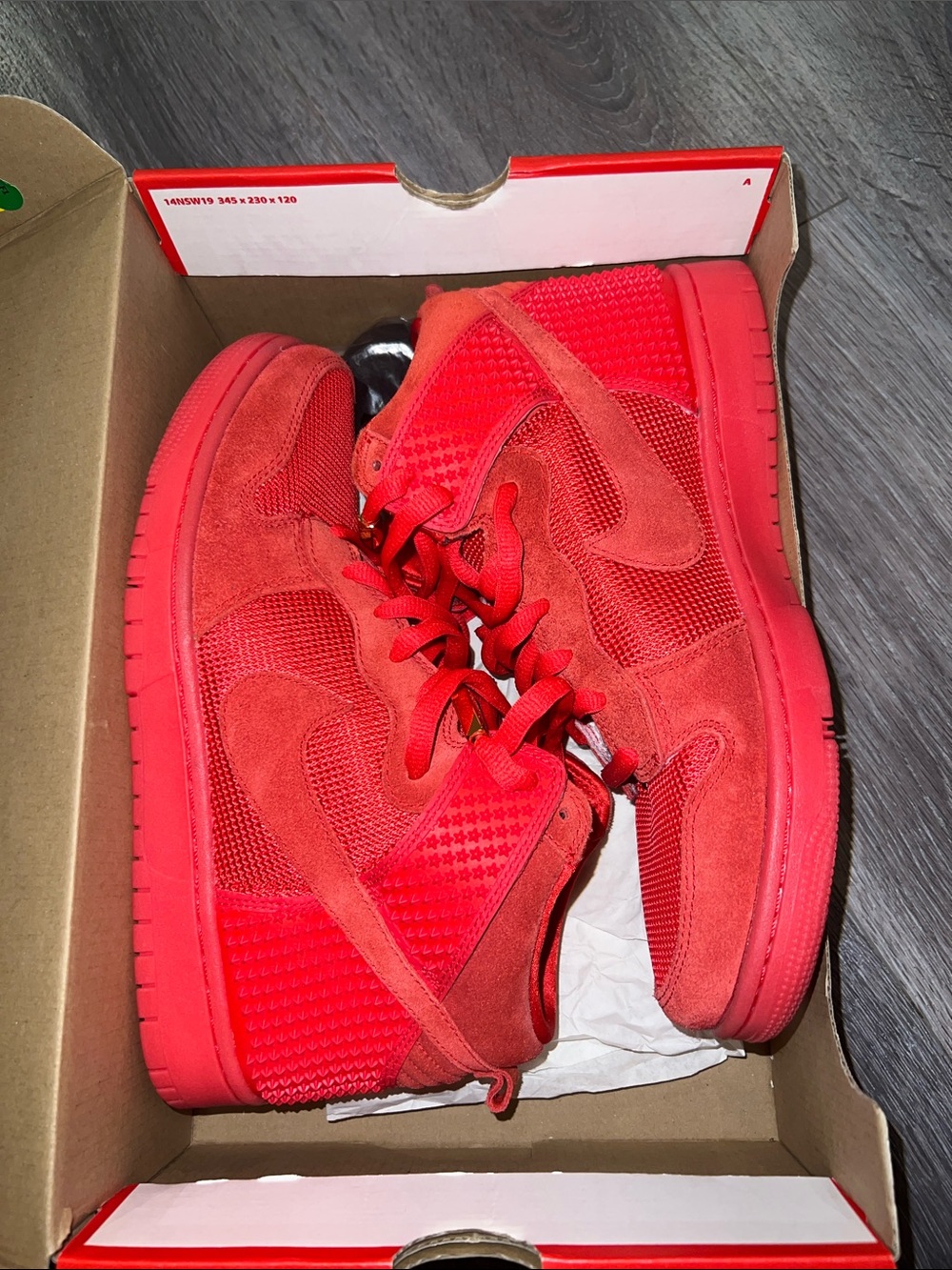 Nike Red High-Top Sneakers – Bold Monochrome Design